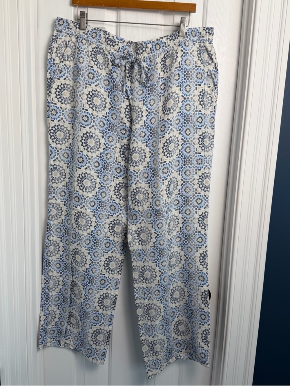 Womens Tommy Bahama Geometric Print Linen Pants EUC